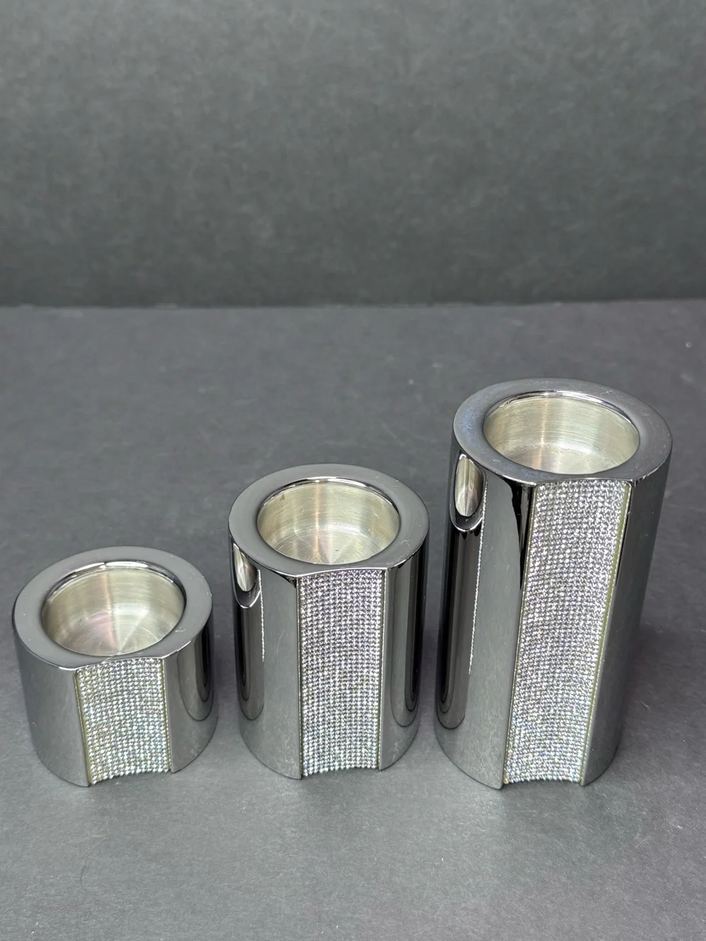 Authentic Swarovski Ambiray Crystal Candle Holders Set of 3 Retired Rare